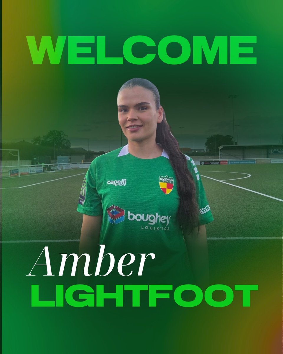 NantwichWomenFC's tweet photo. Welcome Amber💚

We are delighted to announce the signing of Amber Lightfoot🙌 Most recently of TNS and Wrexham, Amber is an exciting winger that can't wait to get started with the Dabbers!💪

#UpTheDabbers💚 https://t.co/xBYtxsOVbM