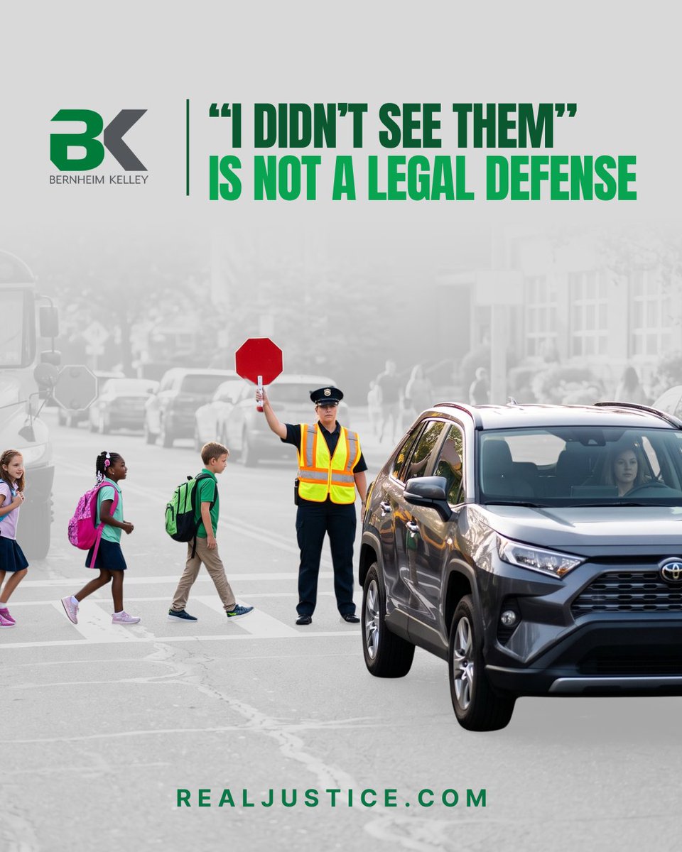 getrealjustice_'s tweet photo. As the school year begins, school buses, crossing guards, and kids are back on shared roads, and distracted driving becomes more dangerous. "I didn't see them" is not a legal defense. If a driver injures your child in a school zone, call 833-BK-HELPS. We're a phone call away. https://t.co/sPqJEUKEnW