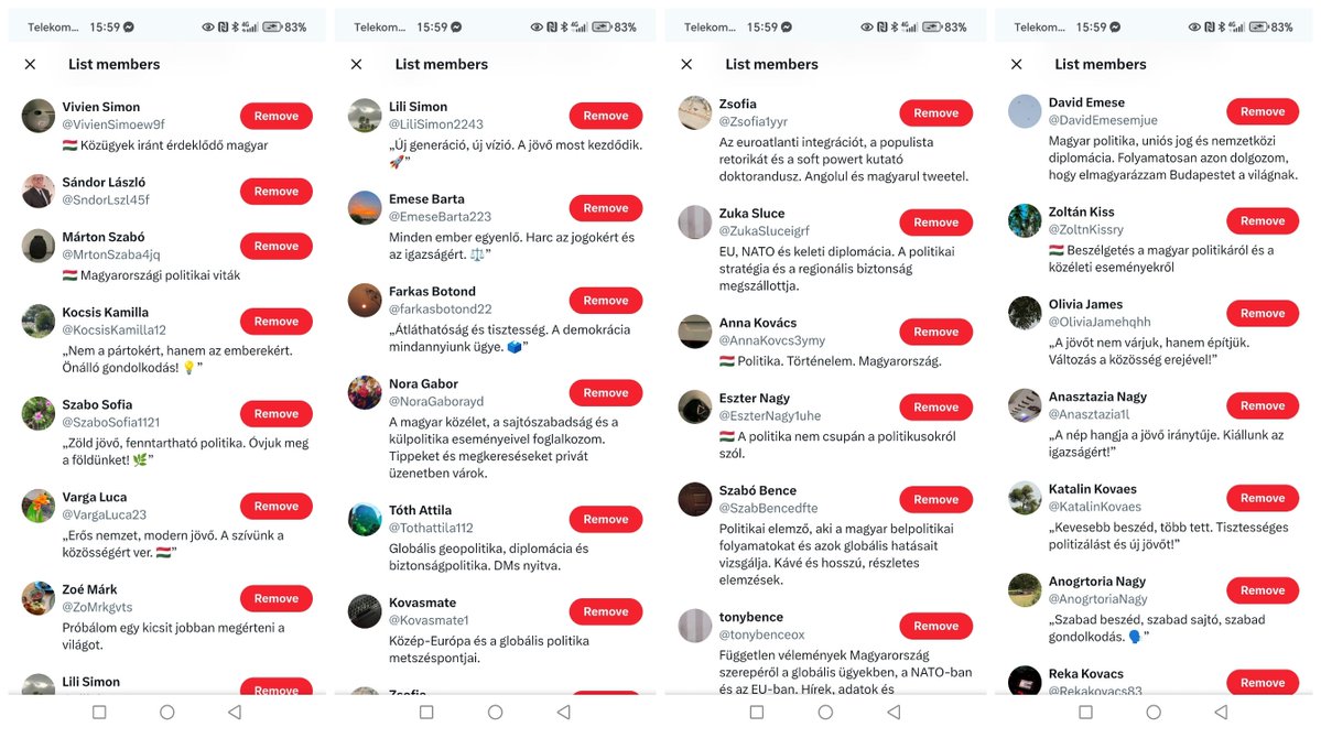 AndreaGerak's tweet photo. ⚠️ 🇭🇺 "Magyar" AI botok, kamuprofilok:
👉 https://t.co/H1Ba5Nqce7

Főleg Ázsiából, Afrikából... 🤡 

Tiltsátok, jelentsétek őket 😆 

Engem pedig hívjatok meg egy kávéra, hogy ezt összeszedtem nektek, ne kelljen velük vitatkoznotok. Süti is jó, köszi!! ☺️ ☕🍰 (link a profilomon) https://t.co/blXOldDHcU