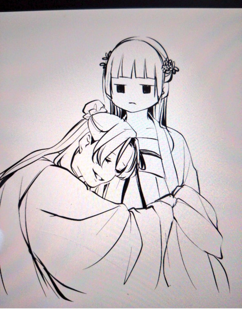unatyame's tweet photo. 画像を探してたら出てきた画像。多分前にも載せたけど、妊婦🐈️ちゃん可愛いだろうから旦那（🌙さま）はずっと磁石のようにくっついてると思う。 https://t.co/fOVhGfJjuQ