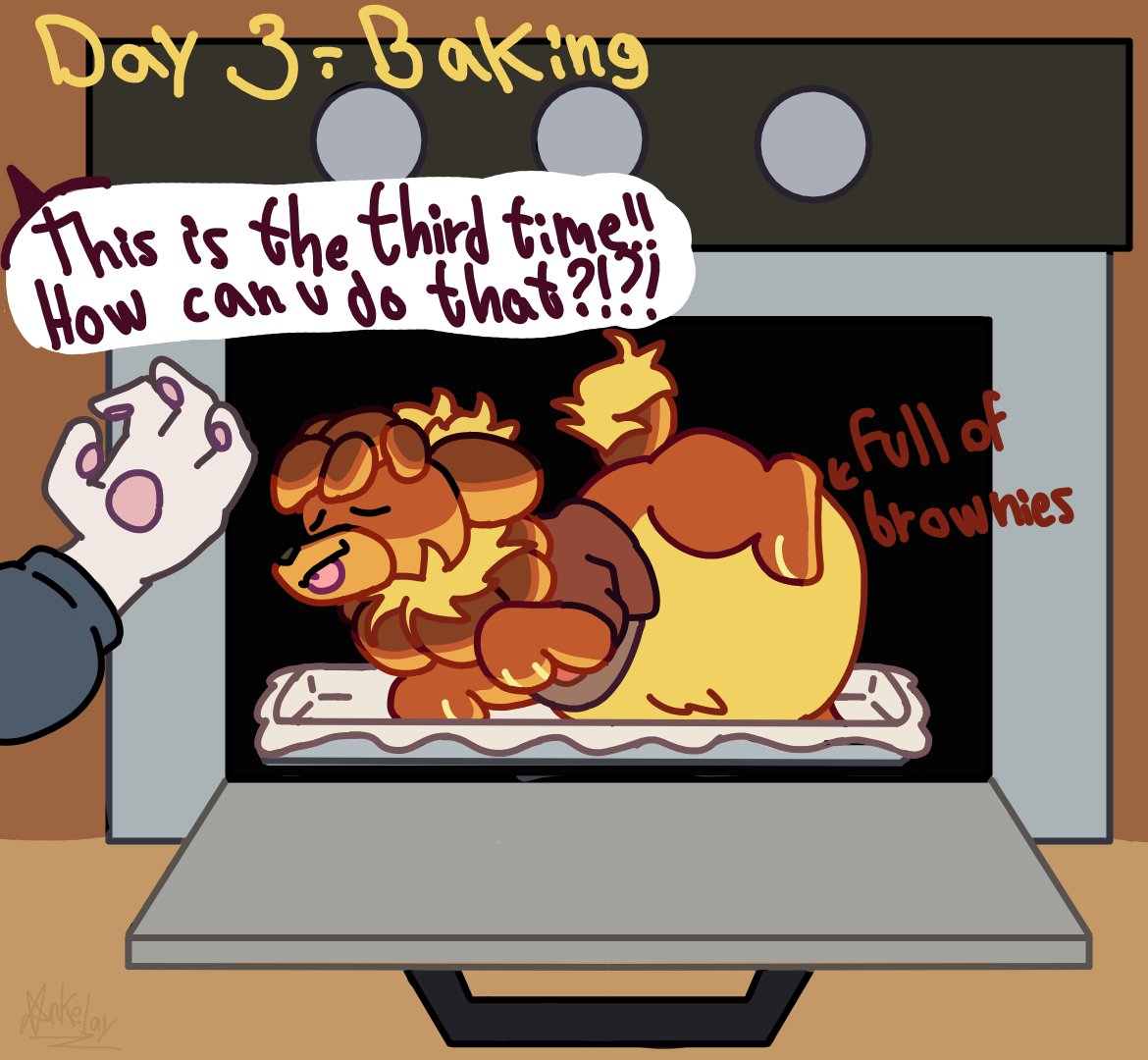 Ankelay_Fuecoco's tweet photo. Day 3) Baking 

Johanna (And Rexi) loves food 

#TFEveryday #Octransfur https://t.co/LnxDiRSc9f