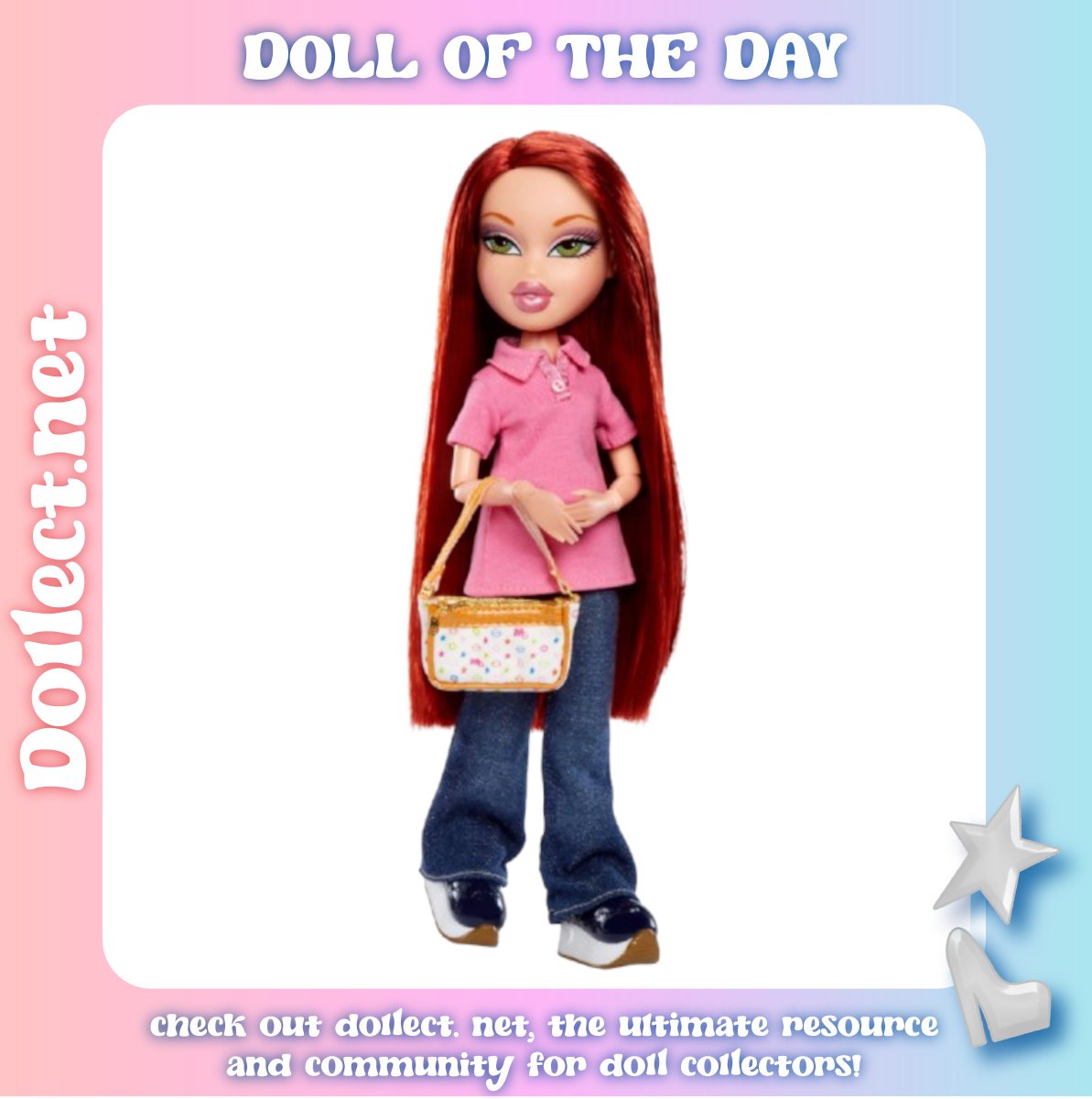 Dollect_net's tweet photo. Today's Doll of the Day is Mean Girls Cady, a Bratz doll released by MGA in 2024. She was chosen in honor of Mean Girls Day! (October 3rd, 2026) https://t.co/miml1ClJvB