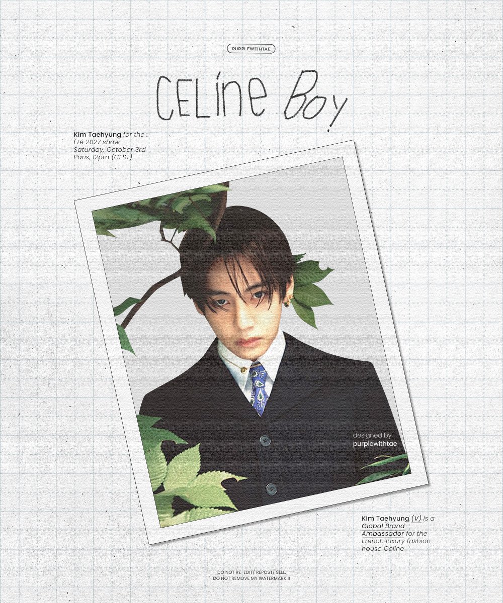 Purplewithtae_'s tweet photo. Celine Boy : #Taehyung #V https://t.co/8r4TtcAsdG