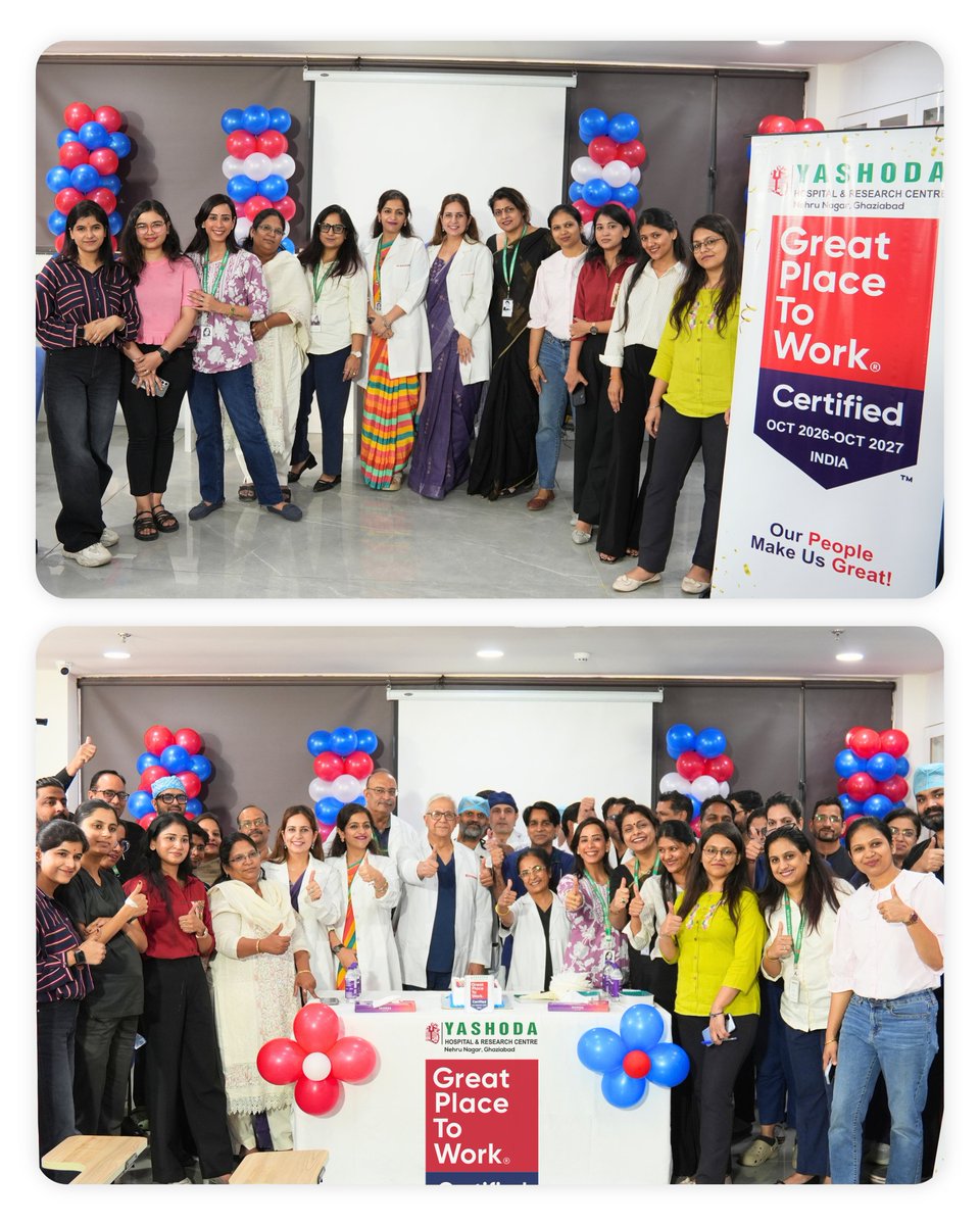 YashodaHealth's tweet photo. A Workplace Built by People. A Recognition Earned Together. 🏆 ❤️
We are incredibly proud to share that Yashoda Hospital, Nehru Nagar, Ghaziabad has been recognised amongst the #TopBestWorkplaces™️ 2026, by @GPTW_India . ✨
#GreatPlaceToWork #GPTW2026 #TeamYashoda https://t.co/bcOmrbN5bN