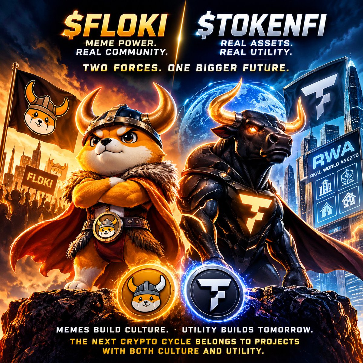 kripdolar25's tweet photo. $FLOKI 🐕 × $TOKEN 🏛️🌍

One side brings the meme power.
The other brings real-world utility.

🔥 Community.
🔥 Ecosystem.
🔥 Innovation.
🔥 Long-term vision.

While the market chases the next narrative,
FLOKI and TokenFi are building one.

The story is still being written.
And the strongest chapters may be ahead. 

#FLOKI #TOKEN #RWA #Valhalla 
#Al #FlokiFi #FlokiArmy #ETH #BNB 
#Crypto