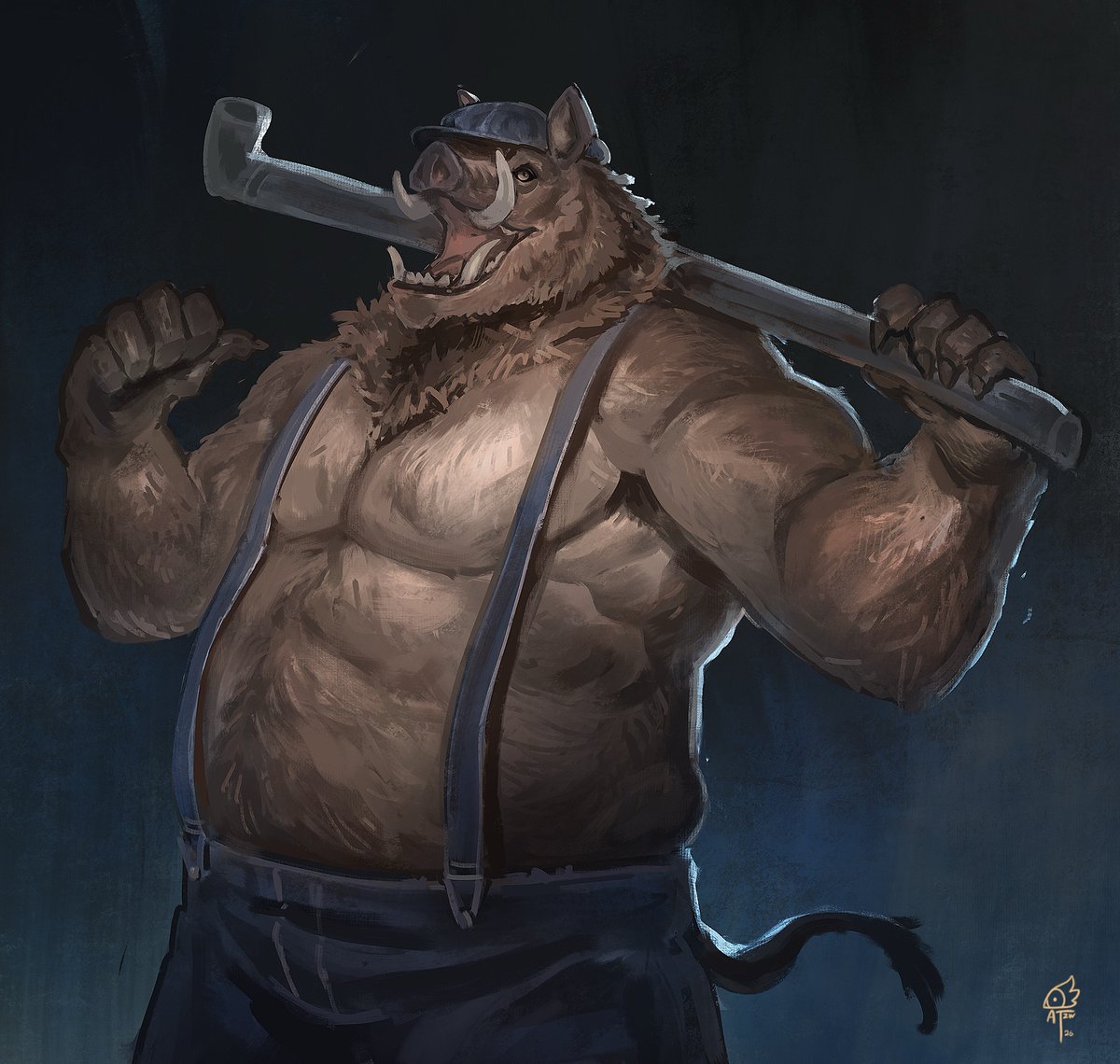 AaronTzw_Art's tweet photo. #weretober 3. Boar https://t.co/reztb9QbC2