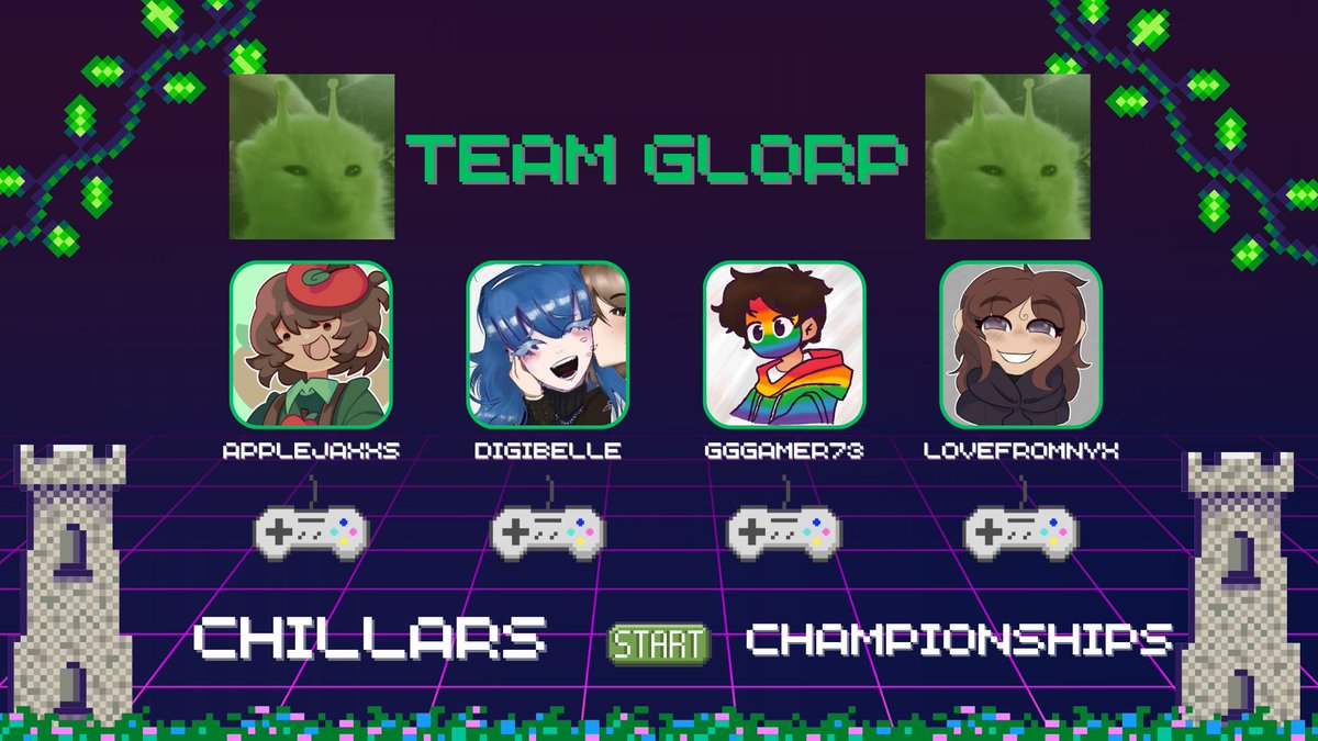 PieParadeEvents's tweet photo. Bogos binted :)
Introducing Team Glorp!

@applejaxxs_ 
@digibelle_ 
@GGgamer73 
@LovefromNyx 

Watch them live tomorrow at 7pm BST or 2pm EDT https://t.co/XcMtWda1el