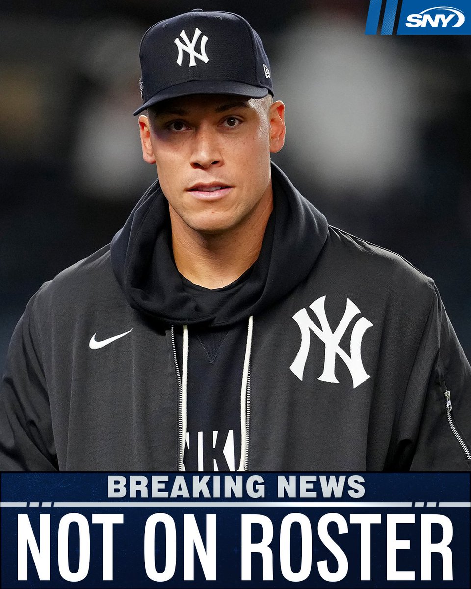 snyyankees's tweet photo. Aaron Judge will NOT be on the Yankees' ALDS roster, per @JackCurryYES https://t.co/QePT3QTlUa