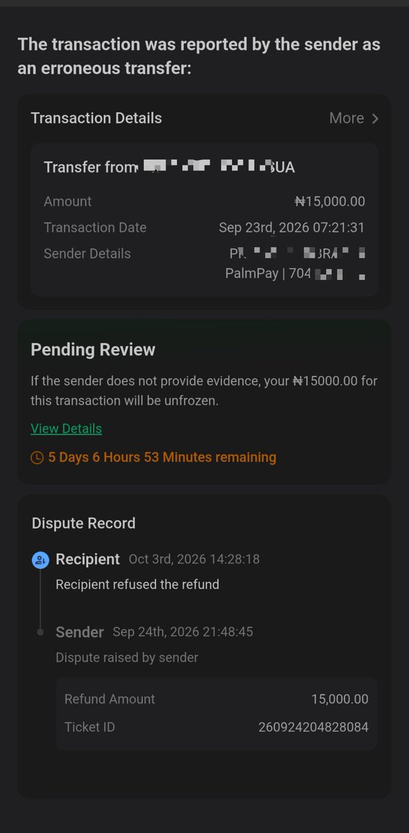 OshobukolaExcel's tweet photo. Last week, a number with only a slight difference from my hotline called, with claims that funds was mistakenly sent to my @OPay_NG acct. I checked it and confirmed 15k. I asked for his acct details and refunded the exact amount.

1/3 https://t.co/Sijavafy88