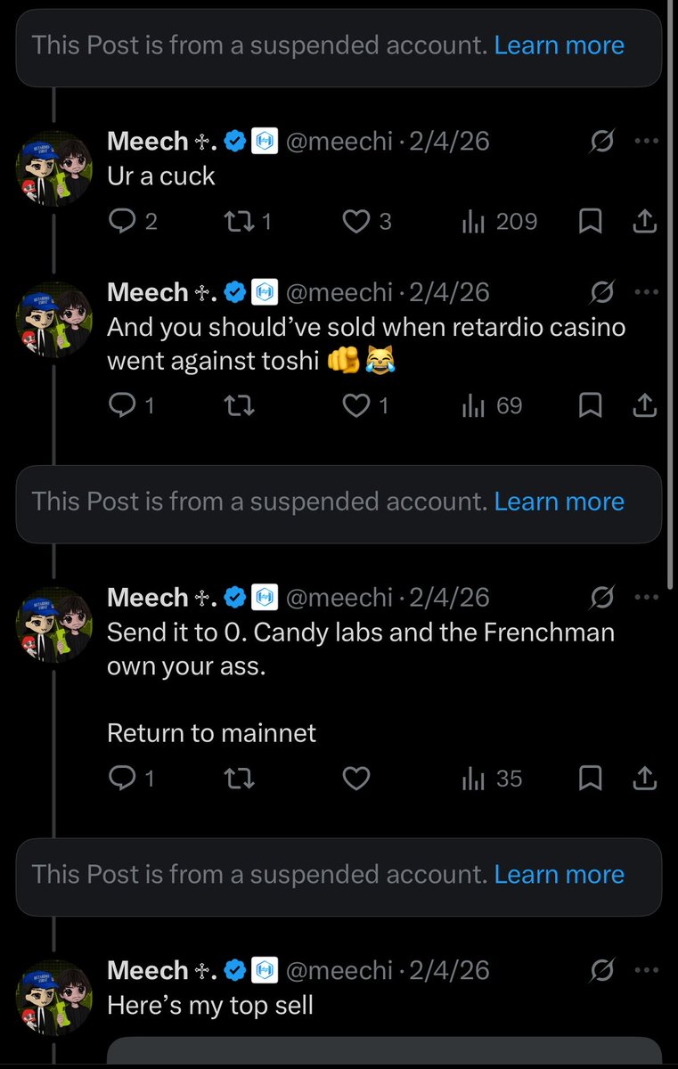 Retardiofession's tweet photo. But these fags always use the same ammunition against you: 
-You’re a follower
-I sold the top
-You went against the status quo
-blah blah blah

Idgaf my nigga u are literally the bottom bitch of existence. 

Idgaf if I get suspended while you prance around.

HONK HONK 🔴 https://t.co/MvzSLcKXM3