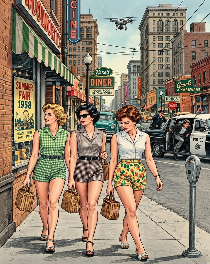 666FreedomRing's tweet photo. Everyone is from the 1950s…   
But ONE thing doesn’t belong here!   
Can you spot it? https://t.co/Yt4LUcCb1g