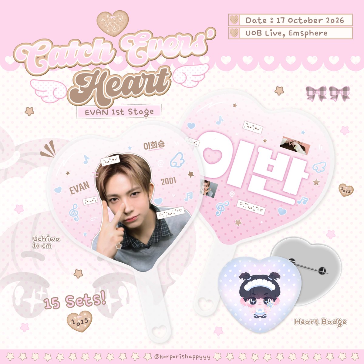 korporishappyyy's tweet photo. kindly rt ♡
🎀  𝑔iveaway for ever ྀི 🐹

‧₊ 𑣲 ݁♬⋆ mini 우치와 &amp; 하트badge 20 sets .˚𝄞. 

🎹 uob live, emsphere 
🏹 17/10 — time tba

🪽 please rt &amp; show this tweet

#KLivefestival #EVAN #HEESEUNG https://t.co/KdZKJF2EYE