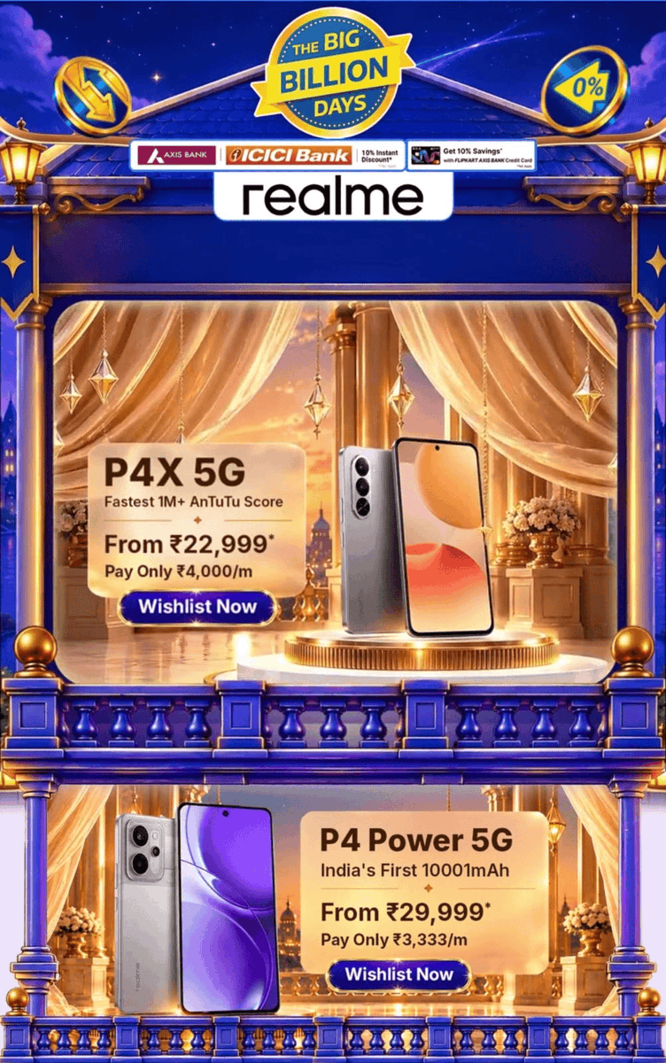 stufflistings's tweet photo. realme phones Flipkart Big Billion Days offer pricing. https://t.co/vSh6pxSHXW