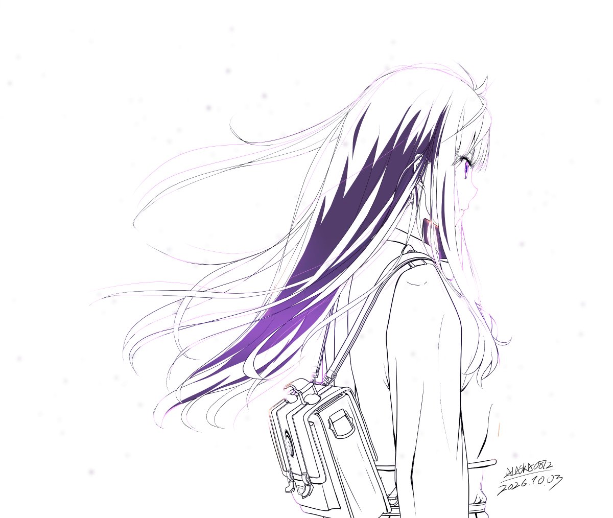 ALASKA0812's tweet photo. ひとまず過去絵の線画をアレンジして再掲（？）してお茶を濁す。

色のレイヤーを消して、線画と特殊効果のレイヤーだけにすると、ちょっと雰囲気出るw

#リコリコ https://t.co/G0jhdWolaH