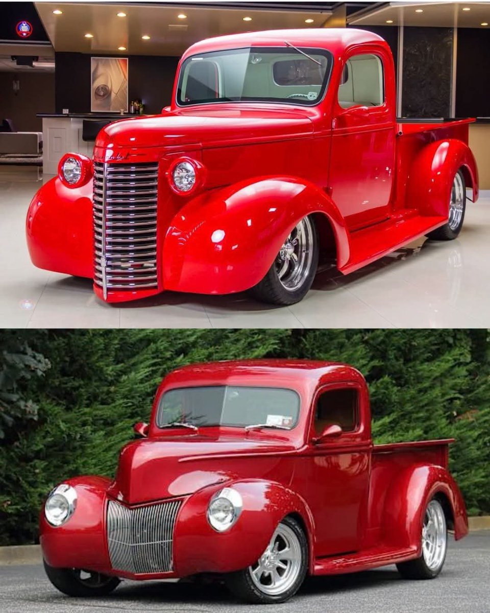 Minotauro_Cl's tweet photo. In your opinion, who did it best in 1940? Chevy top, or Ford bottom?
There is no chop on either truck. The Chevy is equipped with an air ride suspension for adjustable ride height.
.
#whichone #pickone #hotrods #customtrucks #loweredtrucks #1940ford https://t.co/bEAmWEw9xD