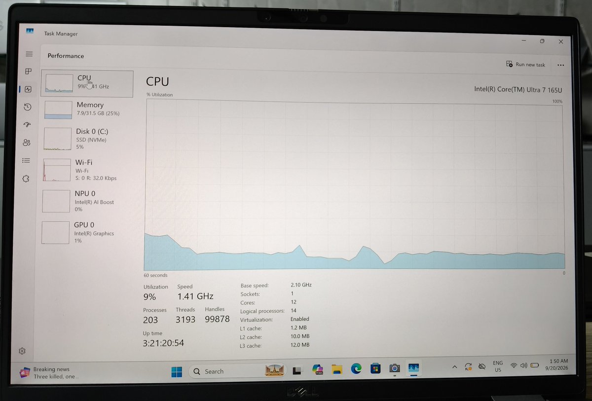 Lestic76's tweet photo. Dell Latitude 7450
⚡ Intel Core Ultra 7 165U
🧠 Intel NPU — AI-ready
💾 32GB DDR5 7400 MT/s RAM
🚀 512GB NVMe SSD
🎮 Intel integrated graphics
🖥️ 2K Display
A seriously powerful business-class machine. https://t.co/KZoUozAZ5G