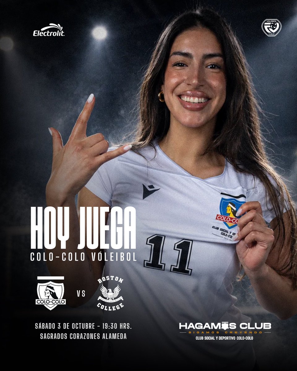 CSDColoColo's tweet photo. ¡𝐇𝐎𝐘 𝐉𝐔𝐄𝐆𝐀 𝐂𝐎𝐋𝐎-𝐂𝐎𝐋𝐎 𝐕𝐎𝐋𝐄𝐘! 🏐🤟🏻

Las albas ya están listas para su debut en la Liga A1. Hoy enfrentarán a Boston College desde las 19:30 horas, en el gimnasio del Colegio Sagrados Corazones de Alameda en un duelo que promete ser un partidazo.

Compra tus entradas por Ticketplus y acompaña a nuestras jugadoras en su primer duelo en la liga.

Si no puedes estar en las tribunas, sigue el partido en vivo a través de nuestro canal de YouTube.

¡A BUSCAR LA VICTORIA EN EL DEBUT, ALBAS! 💪🏽🔥