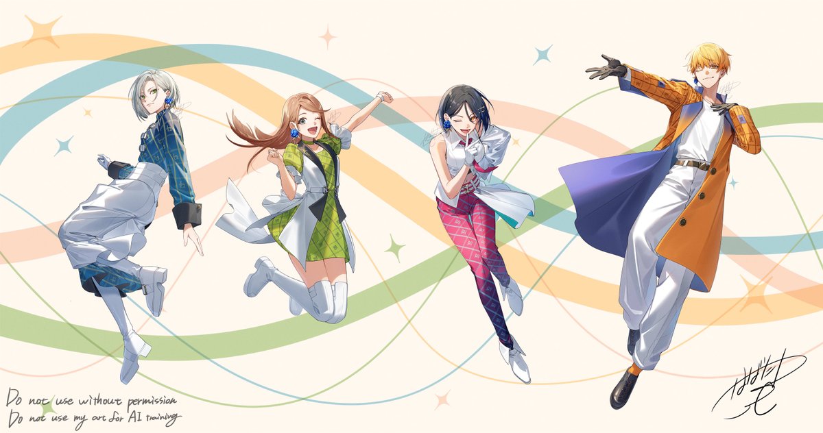 habata_07_'s tweet photo. こちらのイラスト1人1人全身描いておりまして、祝プロセカ感謝祭6thということでアップします①
#prsk_FA https://t.co/KhmyiqLCHq