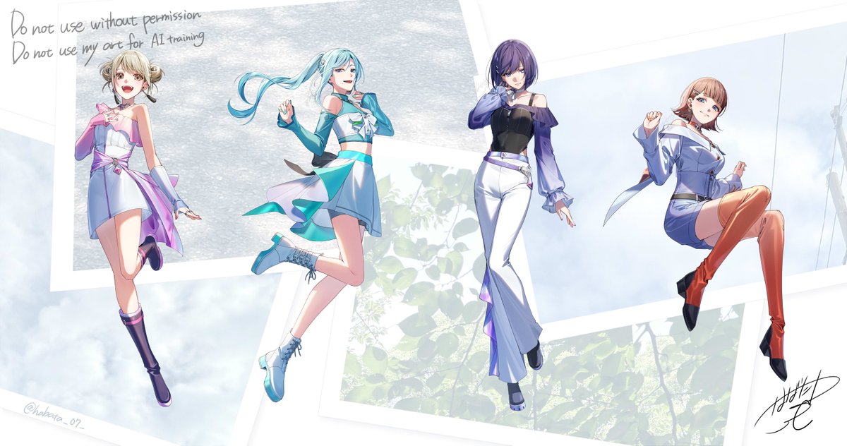 habata_07_'s tweet photo. こちらのイラスト1人1人全身描いておりまして、祝プロセカ感謝祭6thということでアップします①
#prsk_FA https://t.co/KhmyiqLCHq
