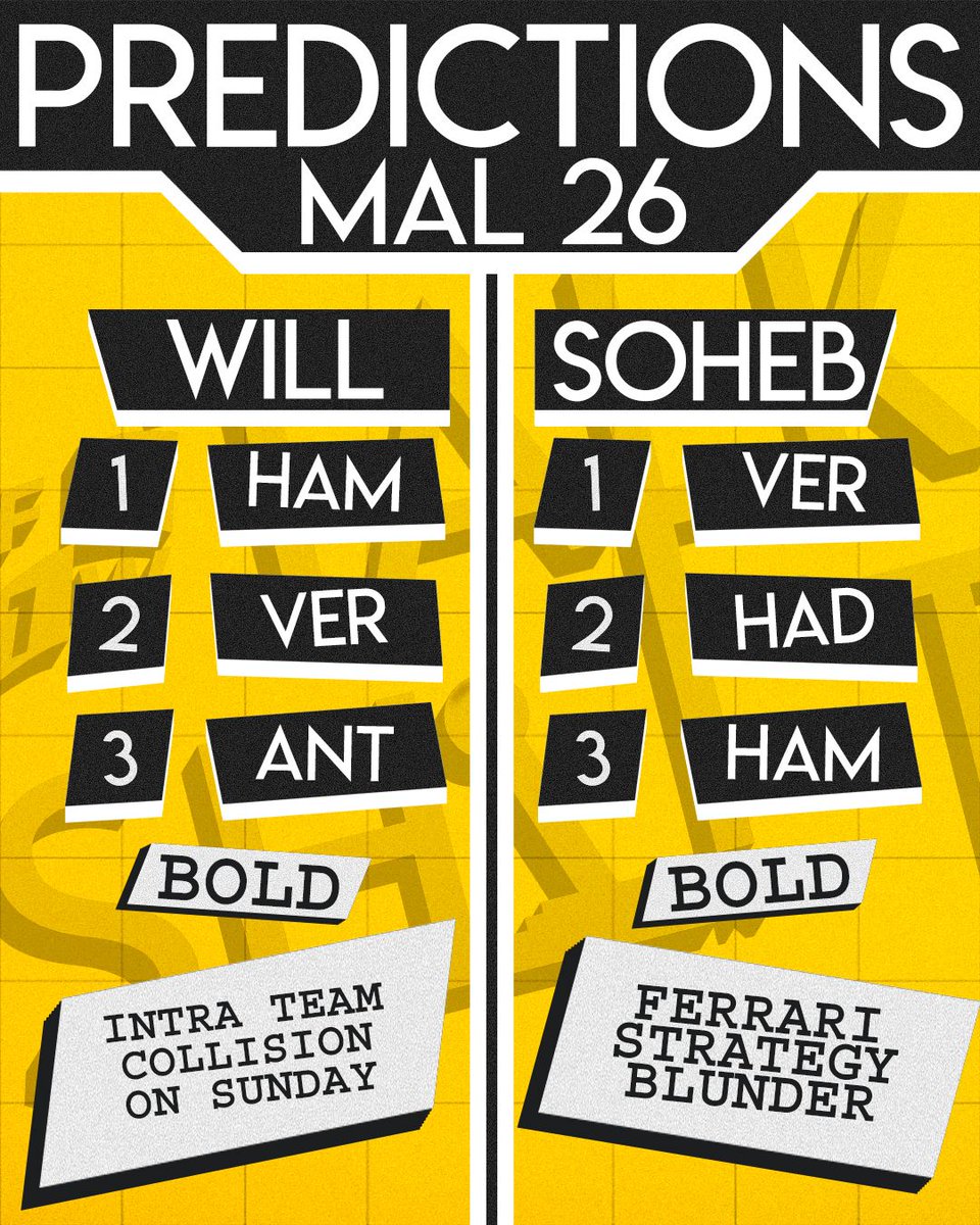TalkShiftPod's tweet photo. Ever so slightly late on predictions so here's the boys race day thoughts for the Malaysian/Bahrain GP ! https://t.co/Cjf7tGnWx5