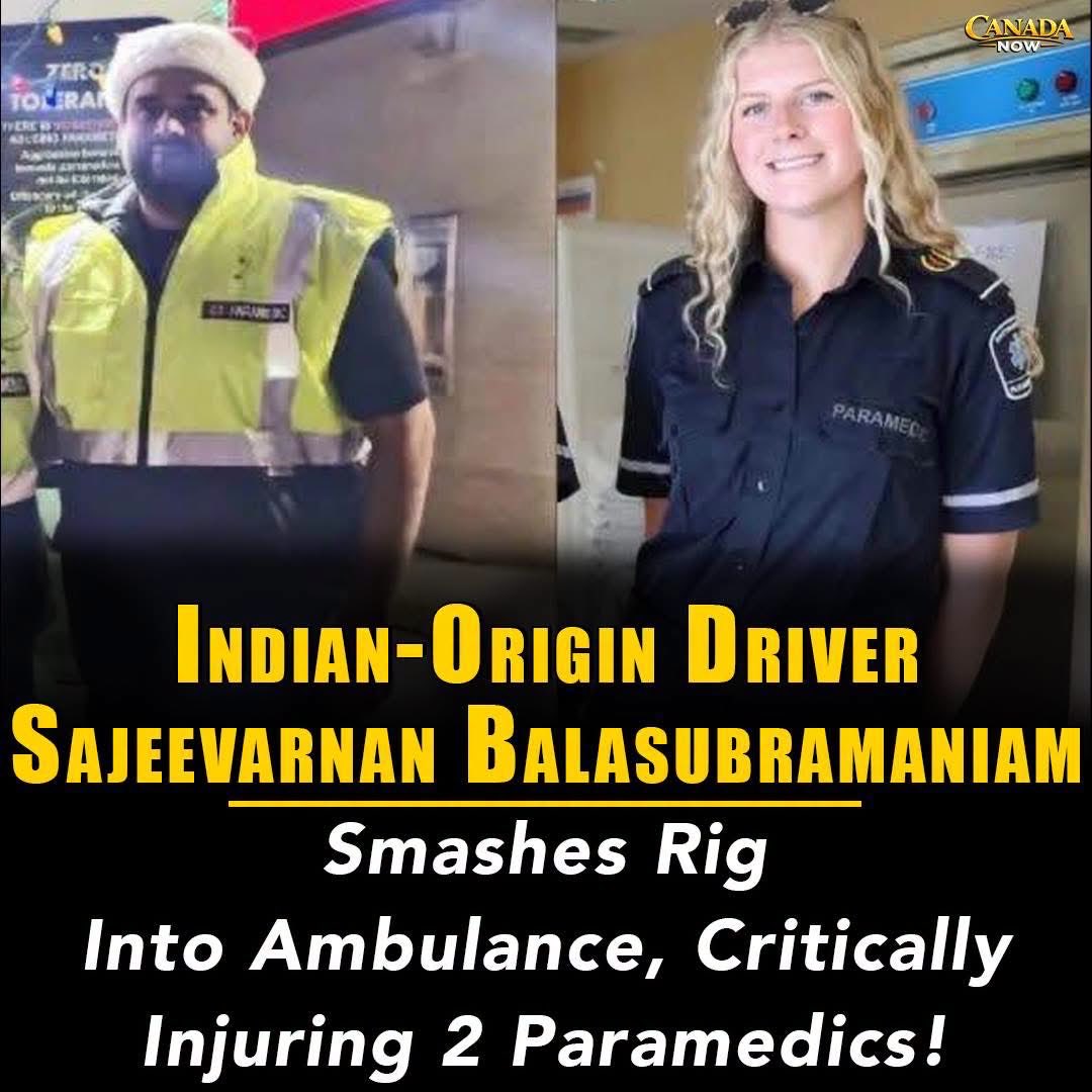 Victoria59L's tweet photo. Here we go again!! 

Ontario Provincial Police have charged 34-year-old Milton transport truck driver Sajeevarnan Balasubramaniam with multiple counts of dangerous operation, criminal negligence, and careless driving causing bodily harm following a devastating crash in Madoc. In February 2026, Balasubramaniam's transport rig collided with an active ambulance carrying Hastings-Quinte paramedics Mya Nichols and Zoraiz Rehman. Both paramedics were airlifted to a trauma center with critical injuries—Nichols suffering multiple brain bleeds and Rehman sustaining spinal fractures. Despite his fractured spine, Rehman heroically called 911 and checked on the truck's occupants before collapsing.#trucking #truckingindustry