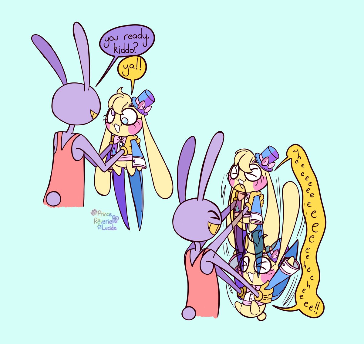 _revelucide_'s tweet photo. mira let's play with mama! #tadc #funnybunnyfankid https://t.co/LtTaulKj0p
