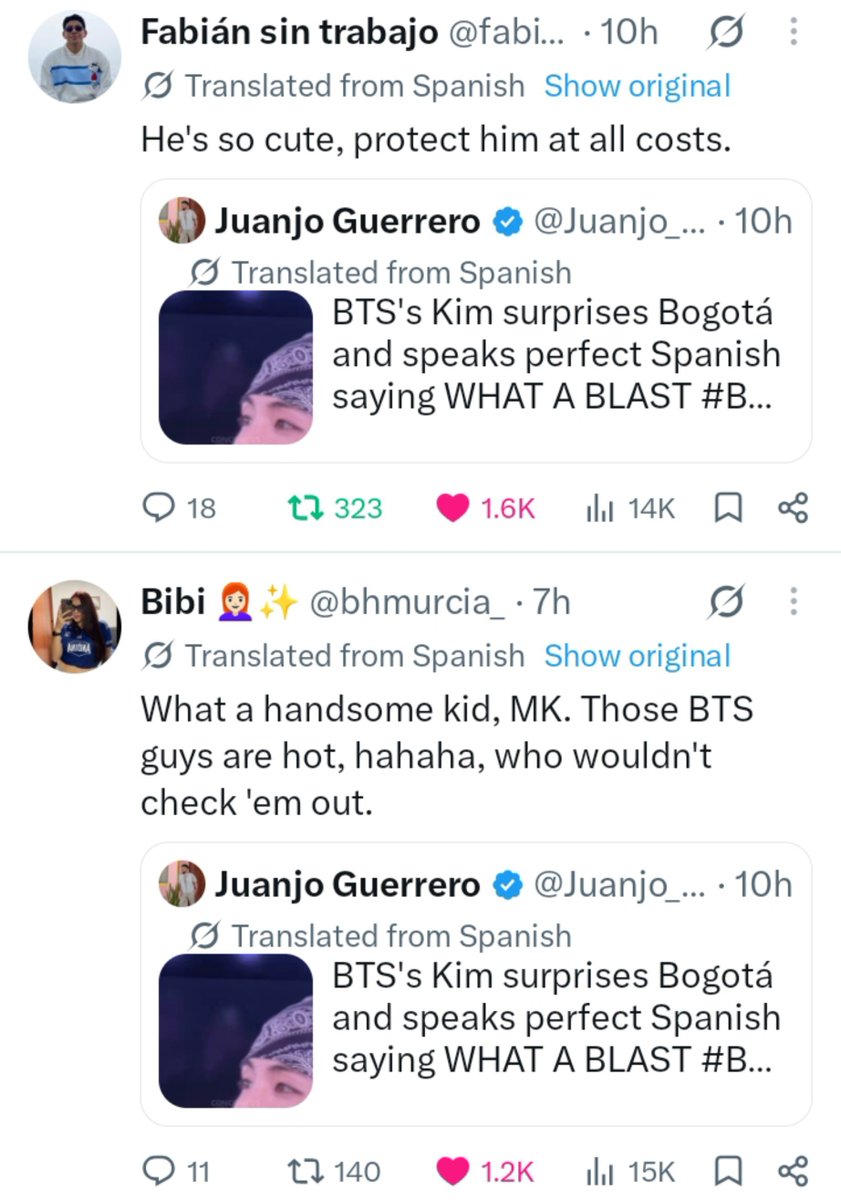 thvismuse's tweet photo. ya'll Taehyung’s Spanish ment has gagged locals across every platform, he’s going viral as we speak😭 https://t.co/gahflMhsYg