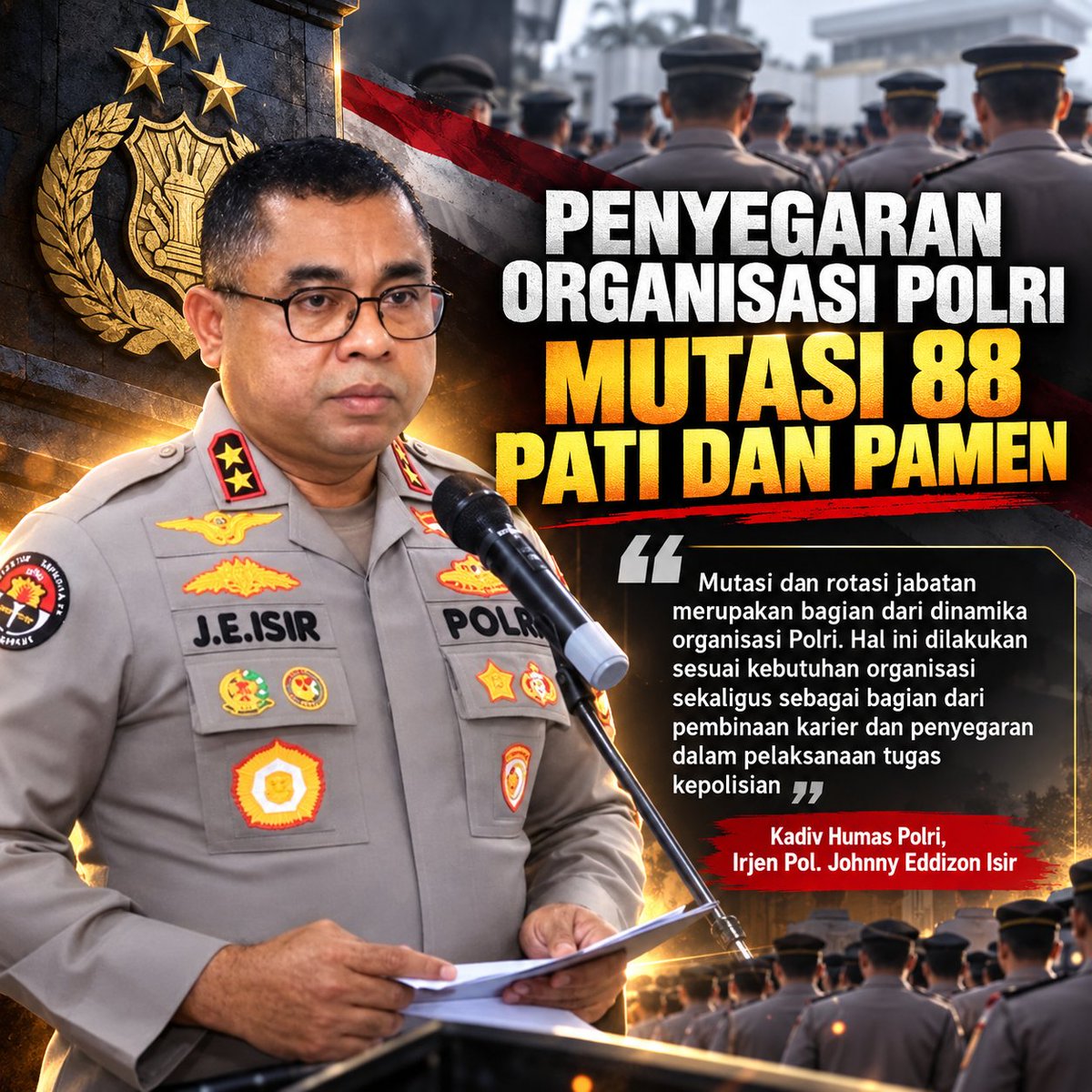 advasarimut's tweet photo. polri semakin dinamis dengan penyegaran organisasi ini https://t.co/XO81zR2GnE