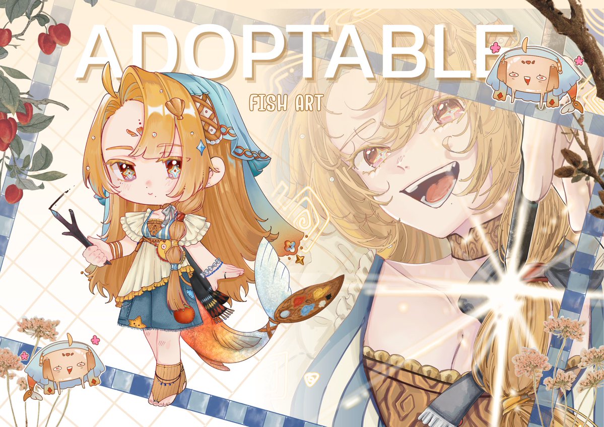 ara_lolipop's tweet photo. 🐟Girl  Fish art🐟
📍payment  PayPal,Kasikorn only

SB : 10$
BID : +2$
AB : 85$

SB : personal use
AB : commercial use

Closing Time: 14:00 AM (Thailand Time), approximately 2 days after the first bid is placed.

#adopts #adoptable #characterdesign #อดอป https://t.co/Bf1fjUkcUu