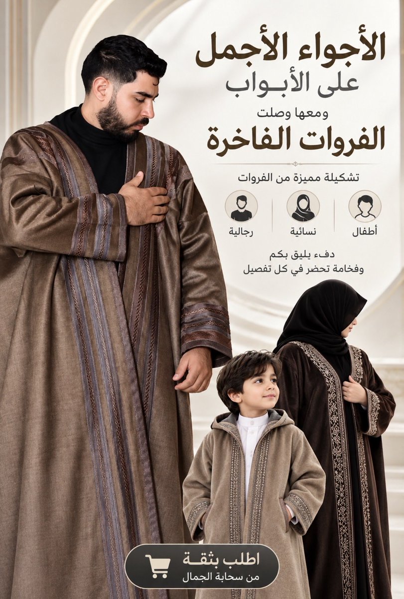 SHABTJMALCOM's tweet photo. الأجواء الحلوة قربت 🤎
وفروات سحابة الجمال الفاخرة قريباً 

رجالية - نسائية - أطفال
ترقبوها https://t.co/hexkrkEwe4