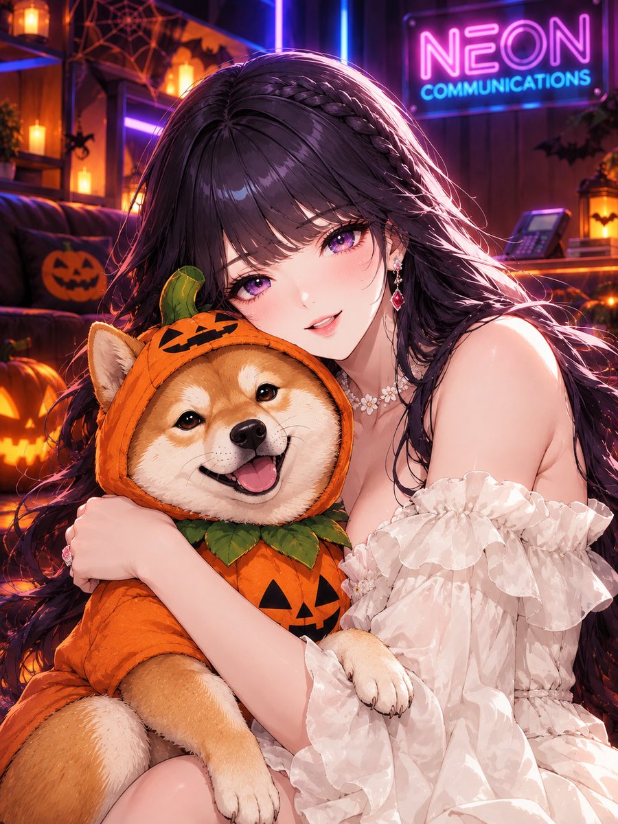 Kedo887's tweet photo. Entre neones púrpuras y calabazas encendidas, me encuentro con mi compañero de trucos ideal 🎃✨💜

@SinCitywork @NeonCommsHQ #HalloweenAesthetic #NeonLife #SinCityRol #Discord #Roleplay #ShibaLovers https://t.co/ERPRGlwzSw