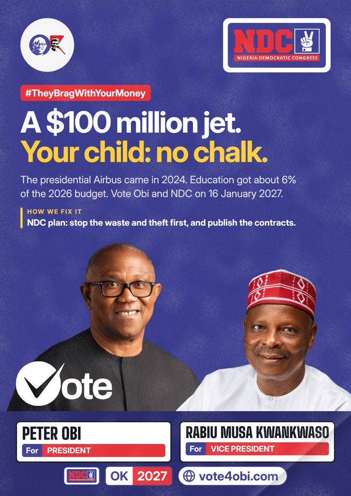 AishaYesufu's tweet photo. Campaign Posters · Vote &amp; Mobilise for Peter Obi &amp; Kwankwaso

Vote &amp; Mobilise for Peter Obi &amp; Kwankwaso. #12YearsOfAPC #VoteNDC https://t.co/RkUGgmjBon https://t.co/VfzbcXFbBY