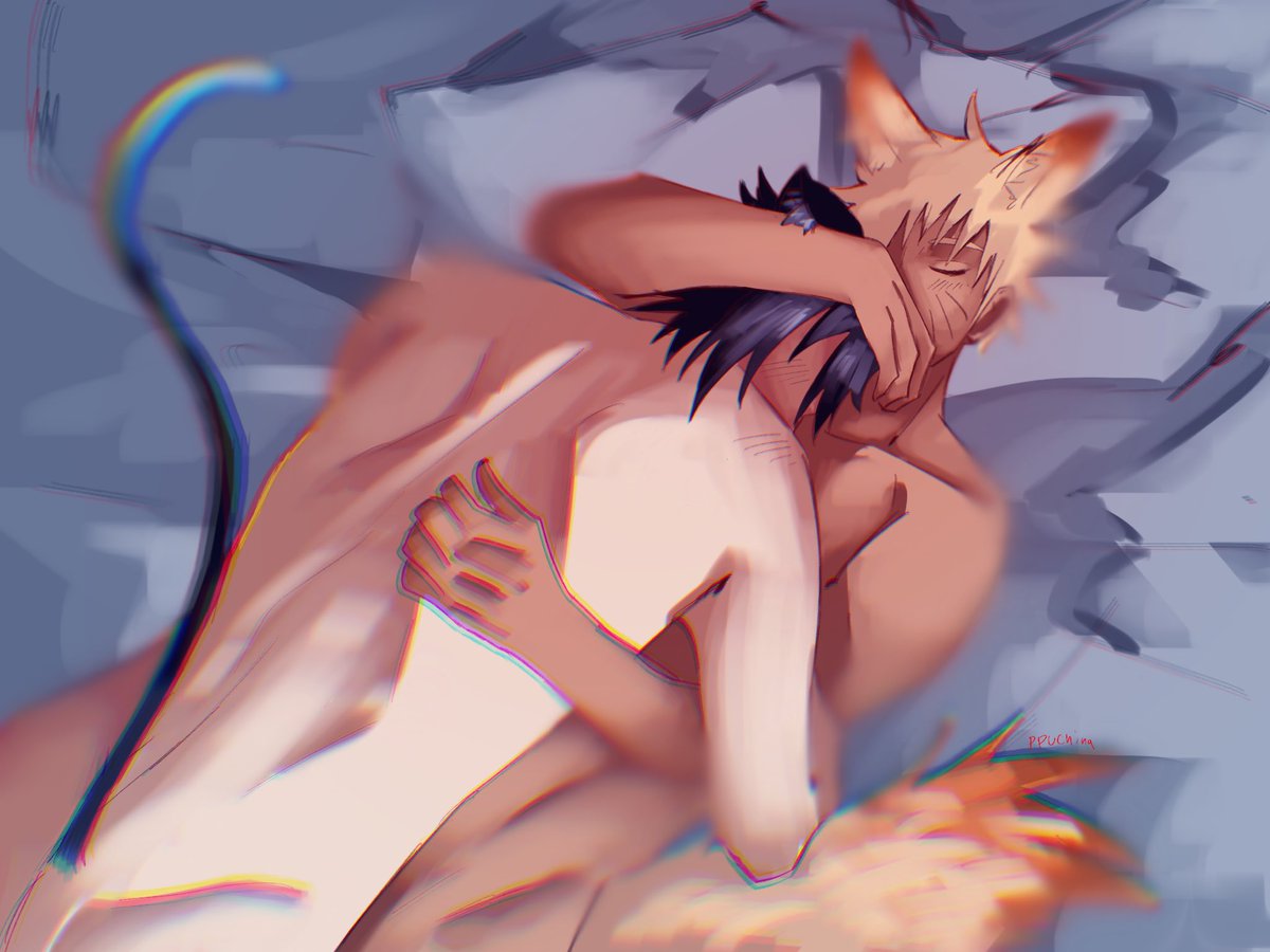 PPuchiha's tweet photo. aftercare #narusasu #catsuke #foxruto https://t.co/da7d2WC9yo