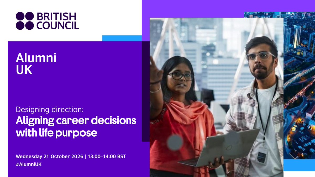 pkBritish's tweet photo. Looking for greater clarity and purpose in your career? Join #AlumniUK’s Designing Direction webinar for a practical framework to align career decisions with your values, goals and aspirations.

📅 21 Oct | 13:00–14:00 BST | Online
✨ Register:  https://t.co/jtMCiFjvd5

#AlumniUK https://t.co/xZ6bp8BDHQ