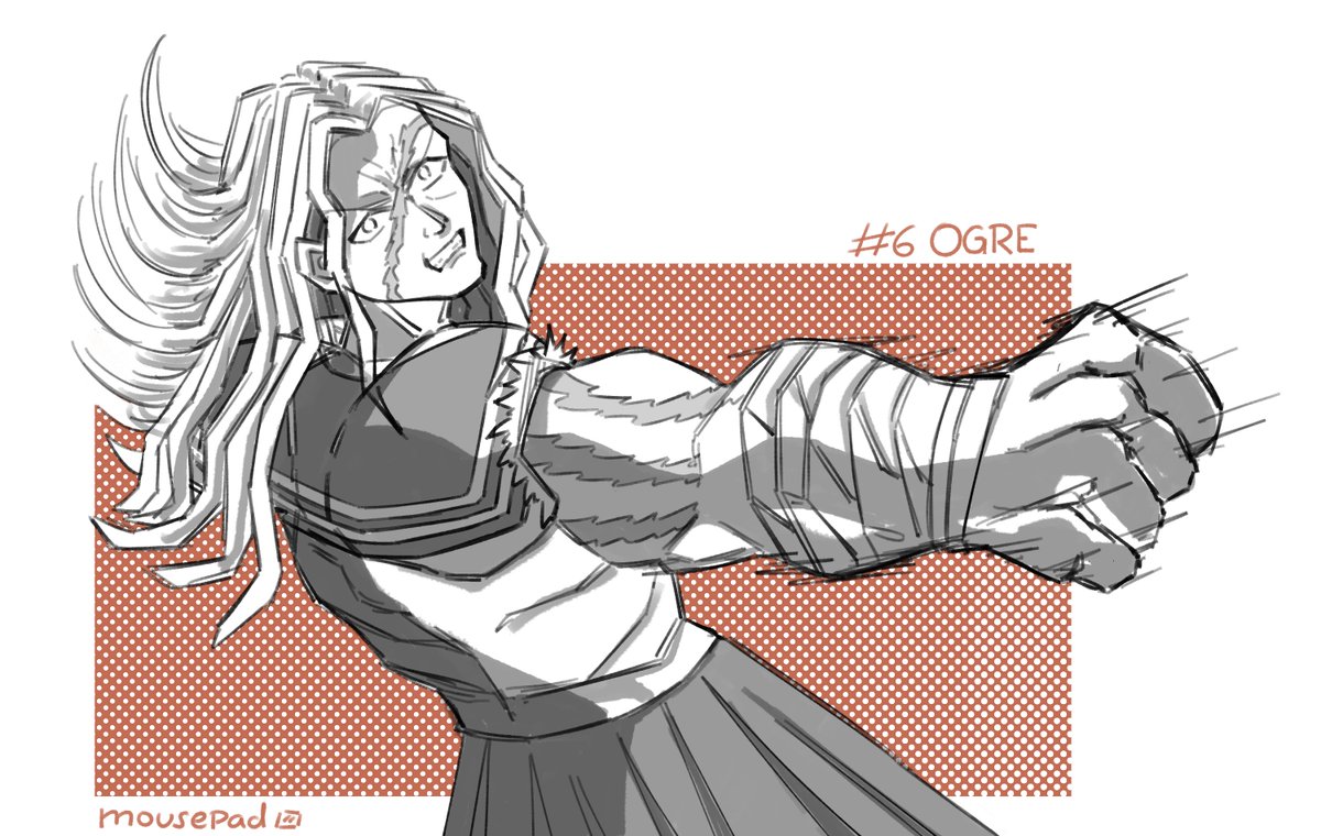 Mousepaddo's tweet photo. #Inktober Day 6 - Ogre 
#danganronpa https://t.co/uqGOXyiR29
