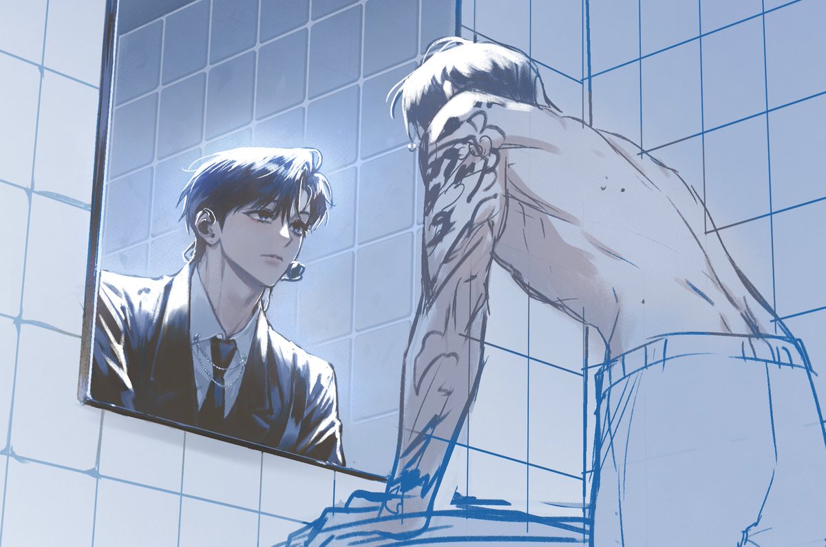 A6vP7's tweet photo. 예전에 그렸던 주사님 글 팬아트는 원래 이런 그림이었어요 신팀장과 원래 세계의 청려~같은 느낌으로 그렸던 https://t.co/eLgUar1QD4