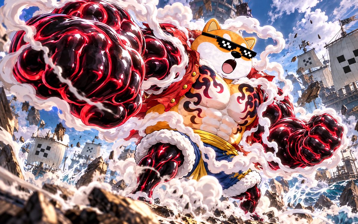 CryptoGuMaster's tweet photo. GEAR 4: XDOG MAN. 🐕🔥

Pressure rising.
Haki unleashed.
No retreat.

The whole sea is about to learn one name:

XDOG.

#XDOG #XLayer #OnePiece #Gear4 #MemeCoin https://t.co/E8Wn5iOWab