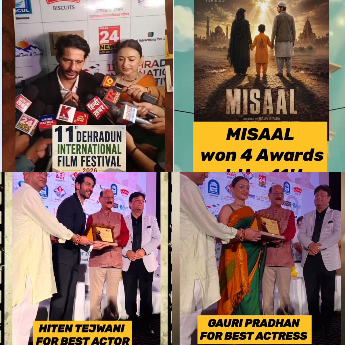 adeela89's tweet photo. Heartiest congratulations to hiten-gauri for winning the awards &amp; to team "Misaal" as well 🎉🎊👍👏❤️❤️
#KyunkiSaasBhiKabhiBahuThi  #KSBKBT2 #ksbkbt2 #Kutumb #Misaal @tentej @gpradhan7774 #Hitentejwani #Gauripradhan https://t.co/llCsQQjtm4