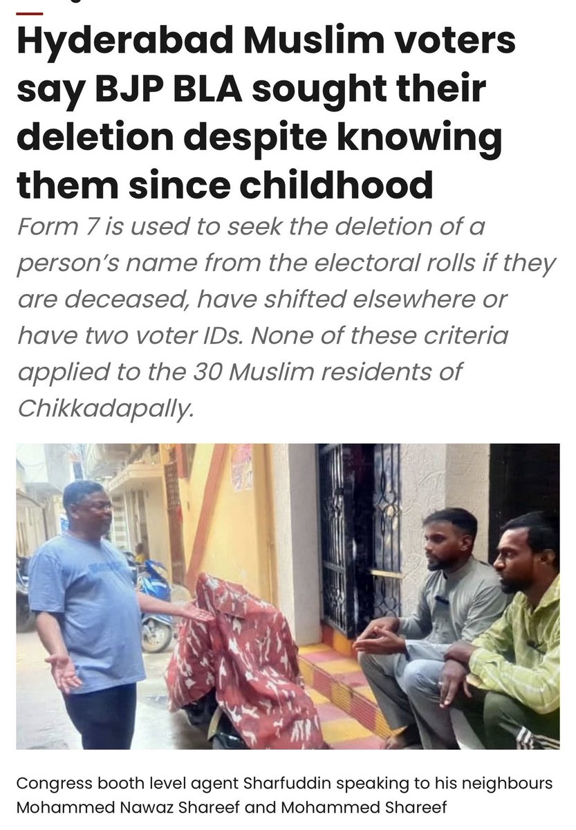 TA_backup_2nd's tweet photo. Balachander is MD. Shareef’s neighbor since 30 YRs &amp; friend since childhood.
One day MD. Shareef received a call from BLO that his family member’s names including his have been deleted from SIR list, this left Shareef baffled.

Guess who submitted forms to delete Shareef’s name ? https://t.co/C6l5xy1JaC