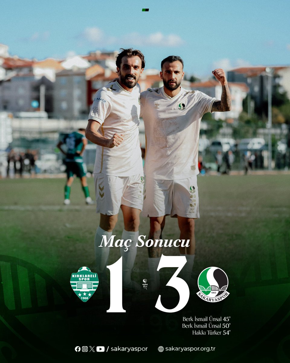 Sakaryaspor's tweet photo. Maç sonucu| Kırklarelispor 1-3 Sakaryaspor 

#AnadoluGüneşi https://t.co/QS2rDZvb4m