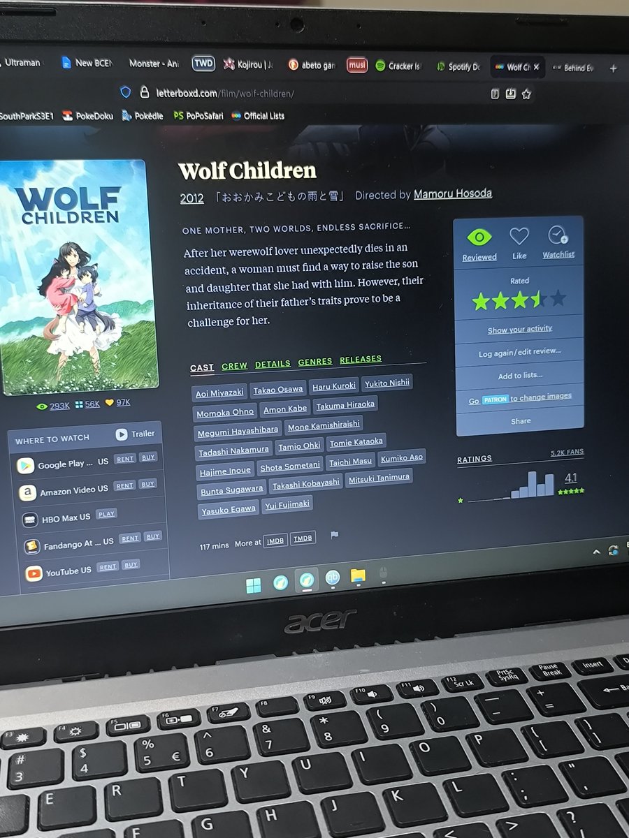 Loweeji_'s tweet photo. I feel so wierd rating Mamoru Hosoda films this low cuz I feel like his films get praised a lot. Both this and TGWLTT are 3 ½ to me https://t.co/5rVFrQVpkA