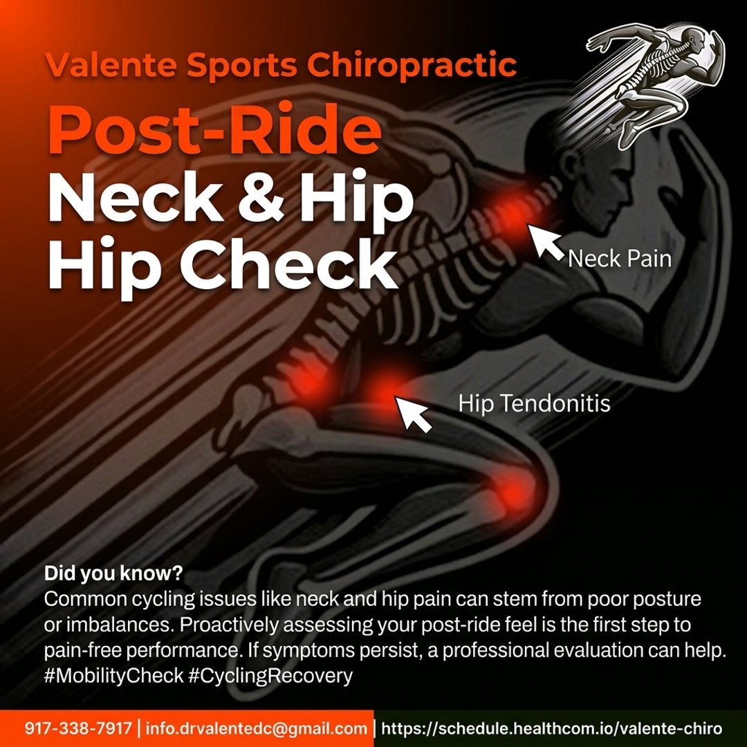 DrValente's tweet photo. After a fall ride, note where stiffness lingers and call 917-338-7917 or schedule an assessment at https://t.co/lzphkSTQIX. #CyclingRecovery #BikeFitHealth #NeckMobility #HipMobility #LongIslandCycling #drfjvalentedc https://t.co/quJYU7aNby