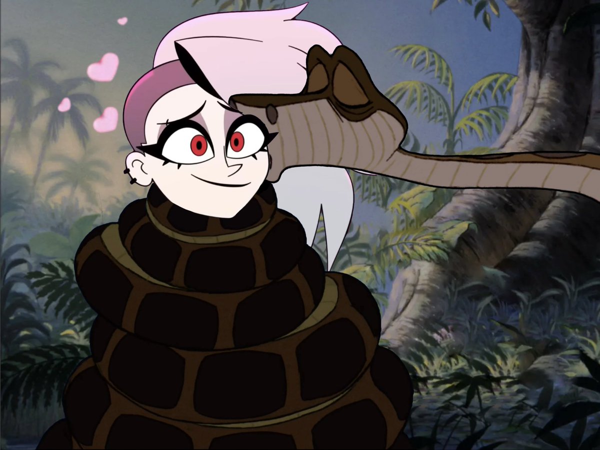 ThePythonPrince's tweet photo. Loona was in her human form when visiting the jungle and next thing she knew, she’s awoken by a passionate kiss on the cheek by Kaa.
#kaantent #kaa #snake #coils #hypnokink #HelluvaBoss #Loona #LoonaHuman #HelluvaBossLoona #Hellaverse https://t.co/ORXNLt9U8o