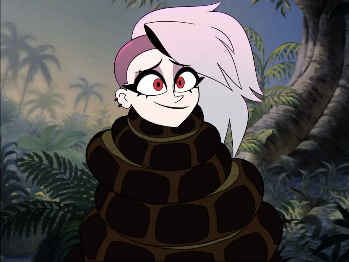 ThePythonPrince's tweet photo. Loona was in her human form when visiting the jungle and next thing she knew, she’s awoken by a passionate kiss on the cheek by Kaa.
#kaantent #kaa #snake #coils #hypnokink #HelluvaBoss #Loona #LoonaHuman #HelluvaBossLoona #Hellaverse https://t.co/ORXNLt9U8o