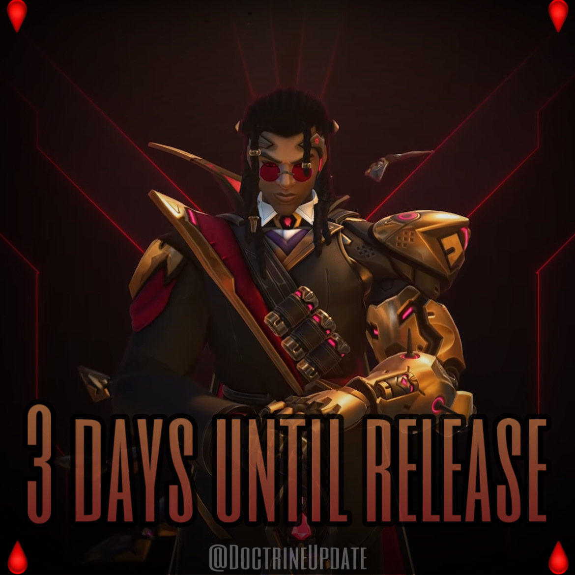 DoctrineUpdate's tweet photo. 3 days until Doctrines release! 🧛🏽

After playing Doc in the playtest, do you believe he will be nerfed, buffed or unchanged in the coming weeks? Tell me! https://t.co/kia5Wdntrb