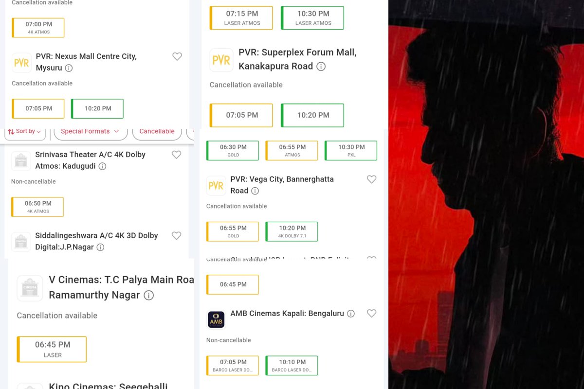 KHAIDINO6106's tweet photo. Strong occupancy for night shows 🔥
Tomorrow’s advance bookings are looking solid! 🚀
The blockbuster response for #Bail is getting louder with every passing show! 💥❤️
#Bail #BlockbusterBail @NimmaShivanna @KvnProductions https://t.co/67tGrRGjWW