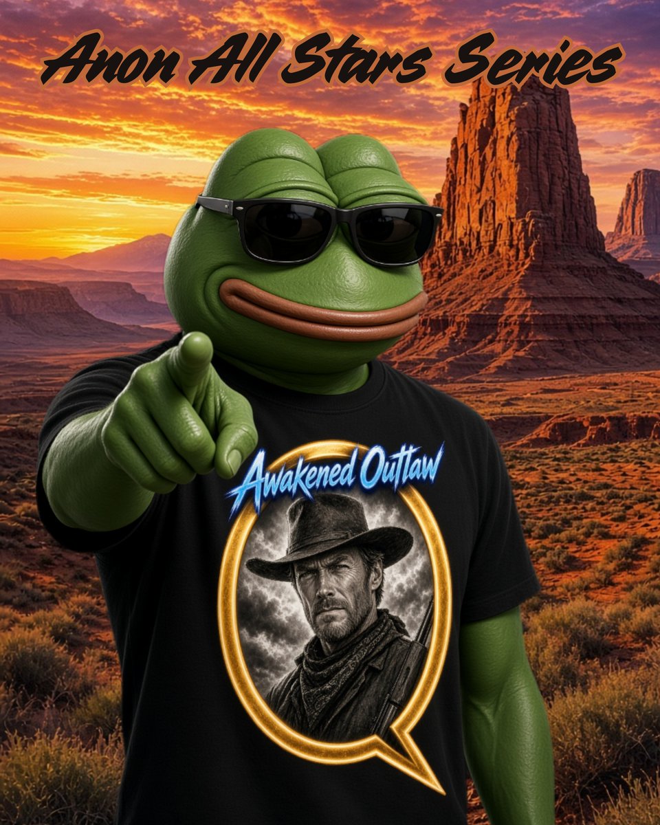 AutistDivision's tweet photo. 🚨 Special Series - Merch made for Anons.

Anon All Stars Series.

- Awakened Outlaw -
@AwakenedOutlaw

Just for You 🐸😎🫵

Check and shop here:
https://t.co/QBR8kkUNLz

P.S. 
Our Fren Pepe wears the shirt with the exact design you'll find in the shop. https://t.co/VPWpPzf9F4