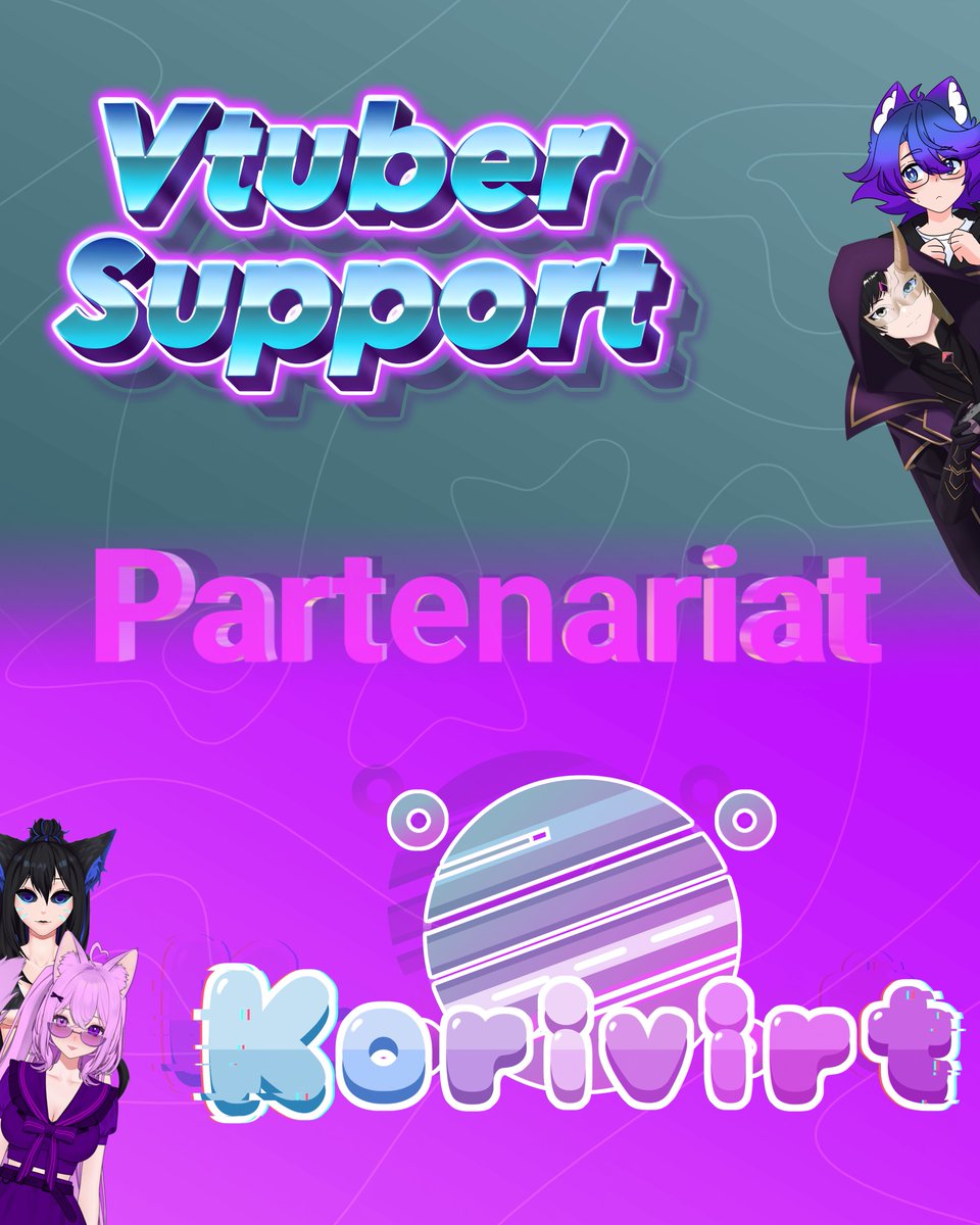 Korivirt's tweet photo. Korivirt est fière de vous annoncer son premier partenariat avec Vtuber Support !
Un projet fondé par Susumi pour accompagner et aider les VTubers, débutants comme actifs.
Plus d'infos : https://t.co/WvinICXp2W
#VTuber #VTuberFR #VTuberFrance #Korivirt #Partenariat https://t.co/NCGlFEftRg