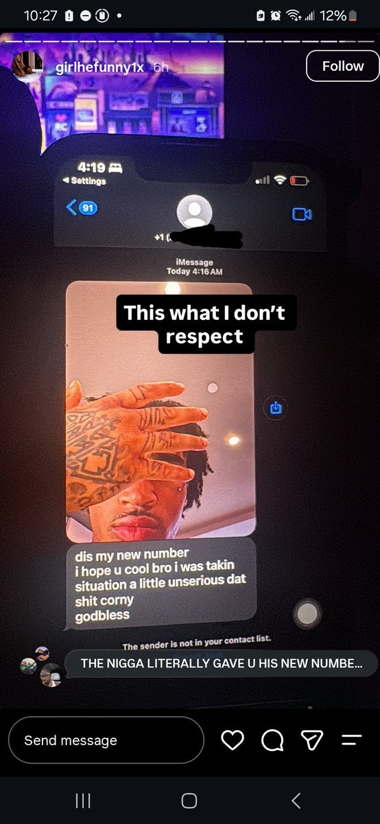 reggienotrodney's tweet photo. Reggie shared that he didn't respect how PlaqueboyMax reacted after giving him his new number, stating Max was taking the situation too lightly. 📱🚫 https://t.co/h9cxEGryH3