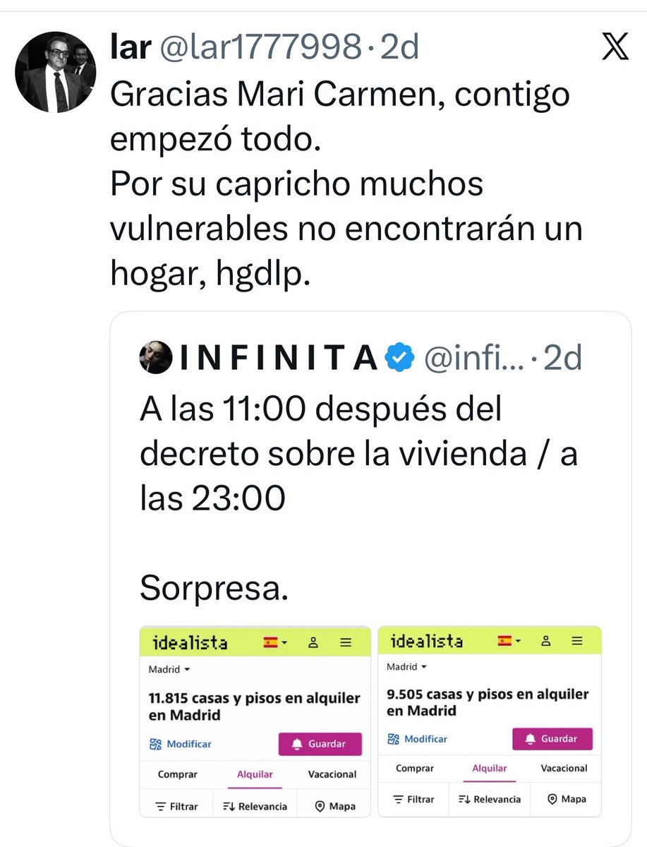 saninsuite's tweet photo. @lar1777998 @NeoEkai Mira sabes que pasa que te comes con patatas todos los bulos que suelta gente como tú con patatas bulos desmentidos por todos incluido idealista, así que prefiero hablar con gente más lista y que contraste información https://t.co/LbvtUrGxrc